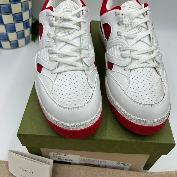 Men’s Gucci demetra leather basket sneakers size 13 made in Italy - Picture 5 of 9